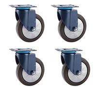 WANGTIAN Ruedas Resistentes, Ruedas giratorias, Ruedas para Muebles, Juego de 4 Ruedas con Placa de Metal, Base de Goma, Ruedas giratorias para Carrito, Doble Bloqueo de Seguridad, Ruedas silenciosas