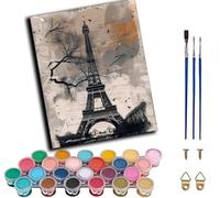 WANGWANGMIAO Kits de Pintura por Números para Adultos,Torre Eiffel negra 40x50cm DIY Pintar con Numeros Lienzo para con Pinceles Pigmento Acrílico para Regalo,sin marco