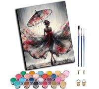 WANGWANGMIAO Pintar por Numeros Adultos,Falda negra rosa belleza Colorearpor Numeros Adultos,Pintar con Numeros,40X50cm Cuadros para Pintar Por Numeros Decoración del Hogar,sin marco