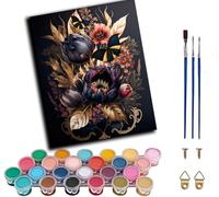 WANGWANGMIAO Pintar por Numeros para Adultos,Peonía de flor negra 40x50cm Pintura Números con Pinceles y Pinturas DIY Pintura al óleo Decoraciones para el Hogar Regalo,sin marco