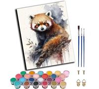 WANGWANGMIAO Pintar por Numeros para Adultos,Pintura de tinta de un panda rojo 40x50cm Pintura Números con Pinceles y Pinturas DIY Pintura al óleo Decoraciones para el Hogar Regalo,sin marco