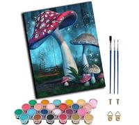 WANGWANGMIAO Pintar por Numeros para Adultos,Seta roja del bosque 40x50cm con Pinceles y Pinturas DIY Pintura al óleo Decoraciones para el Hogar Regalo,sin marco