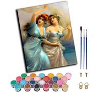 WANGWANGMIAO Pintura por Números Adultos y Principiantes,Chica socialité retro europea 40x50cm con Pinceles y Pinturas Acrílicas de Lienzo Decoración para el Hogar,sin marco