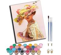 WANGWANGMIAO pintura por números,Chica europea,acrílicos pintura por números para adultos principiantes,con pinceles para decoración del hogar,sin marco