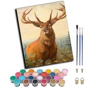 WANGWANGMIAO Pintura por números para adultos, El alce, un animal interesantekit de pintura al óleo en lienzo, pigmento acrílico, pintura de dibujo,16x20 pulgadas,sin marco