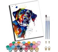 WANGWANGMIAO Pintura por Números para Adultos (Perro Labrador, mascota, garabato de acuarela) 40X50 CM Kit de Pintura al óleo de Lienzo,con Pinceles Pigmento Acrílico Decoración del Hogar,sin marco