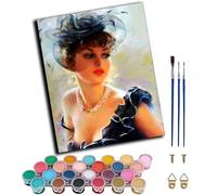 WANGWANGMIAO Pintura por números para adultos principiantes,belleza clásica europea 40x50cm,kit con lienzo sin arrugas, pinceles y pintura acrílica, decoración del hogar regalo,sin marco