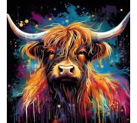 WANGXIAO Juego de Pintura por números para Adultos,Lienzo de Pintura al óleo con Pinceles y Pintura,como Regalo de decoración del hogar,40 x 40 cm,grafiti de relámpagos coloridos destacado,Con marco