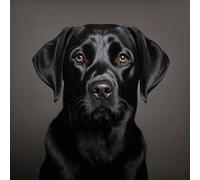 WANGXIAO Pintar por Numeros Adultos,DIY Pintura por Numeros Kit,Cuadros por Numeros Pigmento Acrílico,Decoración para el Hogar Regalo，40x40cm，perro labrador negro, mascota,Con marco