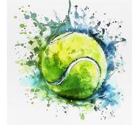 WANGXIAO Pintar por Numeros Adultos,DIY Pintura por Números,Kit de Pintura al óleo de Lienzo DIY para con Pinceles,Pigmento Acrílico,40 x 40cm,Salpicadura de pelota de tenis de acuarela,Con marco