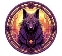 WANGXIAO Pintar por Numeros Adultos,DIY Pintura por Números,Kit de Pintura al óleo de Lienzo DIY para con Pinceles,40 x 40cm,Magia del lobo morado del antiguo Egipto,Con marco