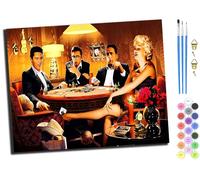 WANGXIAO Pintar por Numeros Adultos,DIY Pintura por Números,Kit de Pintura al óleo de Lienzo DIY para con Pinceles,Pigmento Acrílico，40 x 50cm,Elvis y Marilyn Monroe,con marco