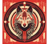 WANGXIAO Pintar por Numeros Adultos - Manualidades pintura acrilica Kit Cuadro DIY completo - 40x40cm -Magia del lobo rojo del antiguo Egipto,Con marco
