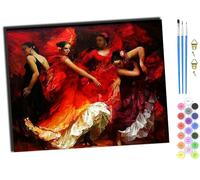 WANGXIAO Pintar por Numeros Adultos,Paint by Numbers Adult,Pintura por Numeros Adultos,Lienzos para Pintar Acrilico Niños con,40 X 50cm，Ballet de danza latina flamenca,con marco
