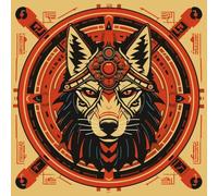 WANGXIAO Pintar por Numeros Adultos,Paint by Numbers Adult,Pintura por Numeros,Lienzos para Pintar Acrilico con,40 X 40cm,Magia del lobo rojo del antiguo Egipto,Con marco