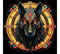 WANGXIAO Pintar por Numeros,DIY Cuadro al óleo números Kit de Pintura al óleo para Adultos y de Lienzo decoración para el hogar,40x40cm,magia del lobo del antiguo Egipto,Con marco