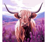 WANGXIAO Pintura por Números,40x40cm,DIY Kit de Pintar con Números,Pintura al óleo con Pinceles y Pigmento Acrílico para Adultos ,campos de lavanda destacados,Sin marco
