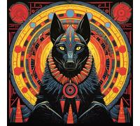 WANGXIAO Pintura por Números,DIY Kit de Pintar con Números,40x40cm,Pintura al óleo de Lienzo con Pinceles y Pigmento Acrílico para Adultos ，magia del lobo del antiguo Egipto,Con marco