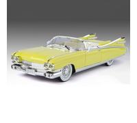WANGXLGD Maqueta de Coche Compatible con Cadillac de 1959, Modelo Retro a Escala 1:24 de aleación y fundición a presión (Yellow)