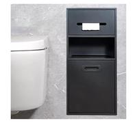 WANGXLGD Nicho Empotrado de Acero Inoxidable para baño, nicho Empotrado para Ducha, Estante de Almacenamiento para baño con portarrollos para Hotel y hogar. (Black,a)