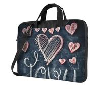 Wangxyozdp Bolsa de hombro para laptop, con texto en inglés "I Love You Words with Hearts", bolsa de mensajero con bolsillo para accesorios, 13/14/15.6 pulgadas, Black, 13 inch