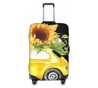 Wangxyozdp Funda protectora de equipaje de viaje con estampado de girasol sobre amarillo, funda protectora para equipaje de 18 a 32 pulgadas, Black, M