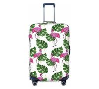 Wangxyozdp Funda protectora de equipaje de viaje con estampado de hojas de flamenco de dibujos animados, funda protectora para equipaje de 18 a 32 pulgadas, Black, XL