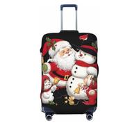 Wangxyozdp Funda protectora de equipaje de viaje con estampado de Papá Noel y muñeco de nieve de 45,7 a 81,3 cm, Black, M