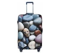 Wangxyozdp Funda protectora de equipaje de viaje con estampado de piedras de guijarros de 45,7 a 81,3 cm, Black, L