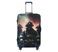Wangxyozdp Funda protectora para equipaje de viaje con diseño de bandera de bombero de Estados Unidos, funda protectora para equipaje de 18 a 32 pulgadas, Black, XL