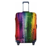 Wangxyozdp Funda protectora para equipaje de viaje con estampado de ciudad arcoíris de 45,7 a 81,3 cm, Black, L