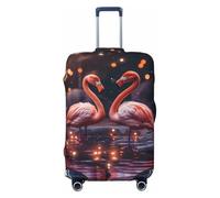 Wangxyozdp Funda protectora para equipaje de viaje con estampado de dos flamencos rojos, funda protectora para maleta de 18 a 32 pulgadas, Black, L