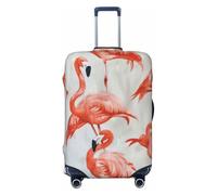 Wangxyozdp Funda protectora para equipaje de viaje con estampado de flamencos sobre blanco, funda protectora para equipaje de 18 a 32 pulgadas, Black, S