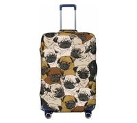 Wangxyozdp Funda protectora para equipaje de viaje con imagen de pug de 45,7 a 81,3 cm, Black, S