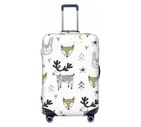 Wangxyozdp Funda protectora para equipaje de viaje, diseño de conejo, zorro, ciervo, animales, 45,7 a 81,3 cm, Black, S