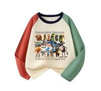 WANGYFAN Camiseta Infantil de Manga Larga como Prenda Interior, con Cuello Redondo y Estampados de Personajes de Dibujos Animados.,Naranja,130cm