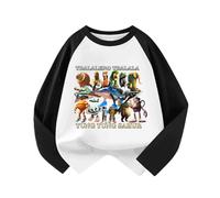 WANGYFAN Camiseta Infantil de Manga Larga como Prenda Interior, con Cuello Redondo y Estampados de Personajes de Dibujos Animados.,Blanca,130cm