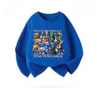 WANGYFAN Camiseta Infantil de Manga Larga como Prenda Interior, con Cuello Redondo y Estampados de Personajes de Dibujos Animados.,Azul,130cm