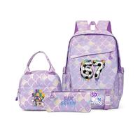 WANGYFAN Set de Mochila Escolar Meme 3PCS 67 Seis Siete, Mochila Impermeable con Lonchera y Estuche para Lápices, Mochila Duradera para Estudiantes Adolescentes,A1