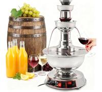 WANGYYDS Máquina De Fuente De Vino, Dispensador De Bebidas Eléctrico Comercial De Acero Inoxidable De 3 Niveles con Ajuste De Temperatura De 0 a 100 ℃ Y 3,5 L para Bodas, Cumpleaños Y Fiestas