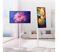 WANGYYDS Tableta Portátil De 27/32", Monitor Táctil con Soporte sobre Ruedas, TV Inteligente Rodante con Pantalla Táctil Inalámbrica, Cámara Web De 13MP Y Rotación, 5-6 Horas Batería 27IN-4+64GB