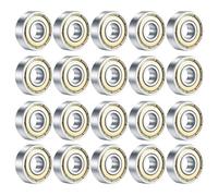 WANGZAIZAI Rodamientos de Bolas 608 ZZ, 20 Piezas de 8 mm x 22 mm x 7 mm, rodamientos de Bolas de Ranura Profunda en Miniatura con Doble blindaje de Metal para Patines de Patines en línea