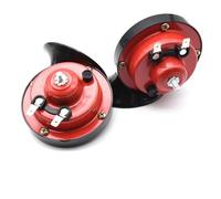 WANGZEYU Bocina Coche Bocina de Caracol Bocina de Coche roja 120DB Bocina de Caracol 12V Bocina eléctrica de Coche de Doble Tono Altavoces de señal de Sonido Claxon Coche