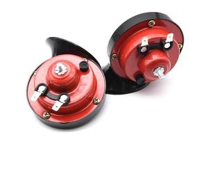 WANGZEYU Bocina Coche Bocina de Caracol Bocina de Coche roja 120DB Bocina de Caracol 12V Bocina eléctrica de Coche de Doble Tono Altavoces de señal de Sonido Claxon Coche