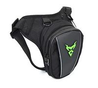 WANGZEYU Pernera Moto Bolsa de Cintura Baja for Motocicleta, cinturón for Muslo, HipBum, Impermeable, for Motocicleta/teléfono móvil, riñonera Bolsa Pierna Moto (Color : Green Remark)