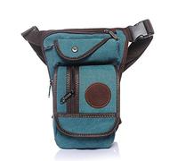 WANGZEYU Pernera Moto Bolsa de Pierna de Lienzo Motocicleta Mensajero Mensajero Bolsas de Hombro Cinturón Hip Bum Cintura Fanny Pack Bolsa Pierna Moto (Color : Light Blue)