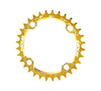 WANGZEYU Platos para Bicicletas Plato de Corona angosto y Ancho 104 BCD, Redondo, 32T, 34 Dientes, 36T, 38T, Platos bielas for Bicicleta montaña monoplaca 104BCD Platos De Bicicleta(36T,Gold)