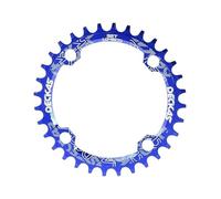 WANGZEYU Platos para Bicicletas Plato de Corona angosto y Ancho 104 BCD, Redondo, 32T, 34 Dientes, 36T, 38T, Platos bielas for Bicicleta montaña monoplaca 104BCD Platos De Bicicleta(34T,Blue)
