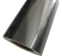 wanhaoaony Vinilo para Coche Película de Vinilo Fibra Carbono Brillante 2D, Diagonal Dorada, 50x300cm, lámina Protectora for Coche con expulsión Aire(Silver Square,10cm x 152cm)