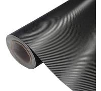 wanhaoaony Vinilo para Coche Película Protectora for Superficie de Coche, Vinilo Negro Fibra Carbono 3D, 10/20/30/40/50/60 x 152 cm, calcomanías Estilo DIY(60x152cm)